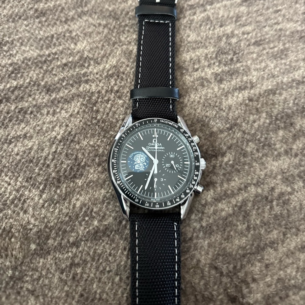 Black and Silver Watch with Black Strap